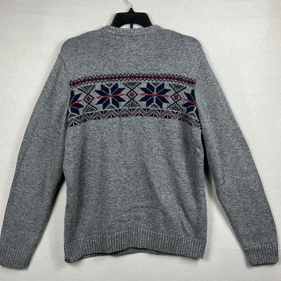 Eddie Bauer Mens Long Sweater Size TXL Grey Nordic Winter Thick Wool Blend - Picture 2 of 8